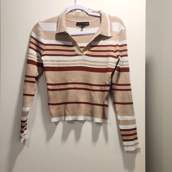 ALMOST FAMOUS Rib Henley Womens Long Sleeve Polo Shirt - Picture 2 of 5